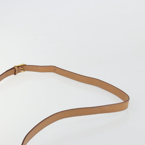 CELINE Macadam Canvas Cirkel Schoudertas PVC Leer Bruin Goud Auth 179136A