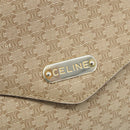 CELINE Macadam Canvas Shoulder Bag PVC Beige Gold Auth 179137-14