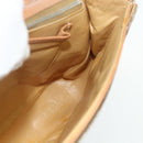 CELINE Macadam Canvas Shoulder Bag PVC Beige Gold Auth 179137-18