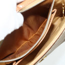 CELINE Macadam Canvas Shoulder Bag PVC Beige Gold Auth 179137-21