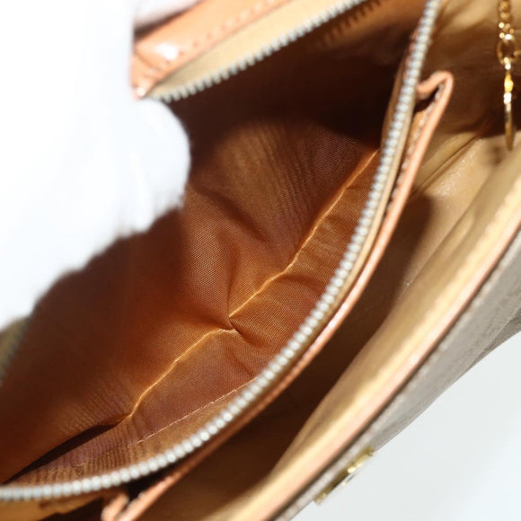 CELINE Macadam Canvas Shoulder Bag PVC Beige Gold Auth 179137
