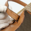CELINE Macadam Canvas Shoulder Bag PVC Beige Gold Auth 179137-23