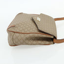 CELINE Macadam Canvas Shoulder Bag PVC Beige Gold Auth 179137-5