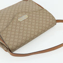 CELINE Macadam Canvas Shoulder Bag PVC Beige Gold Auth 179137-6