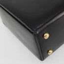 CELINE Horse Carriage Hand Bag Leather Black Gold Auth 179139-11