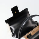CELINE Horse Carriage Hand Bag Leather Black Gold Auth 179139-15