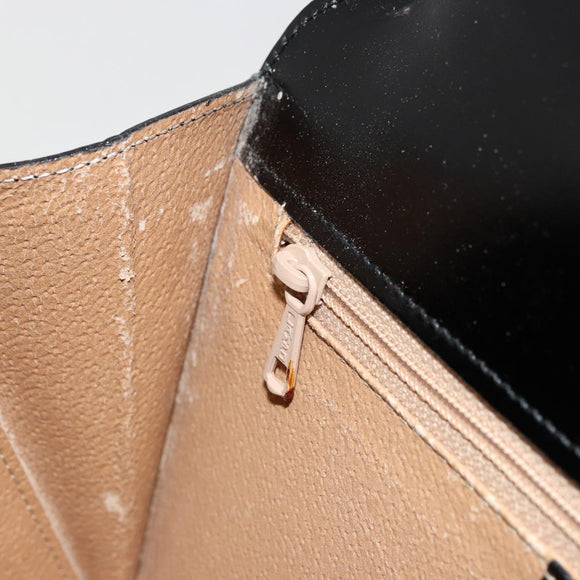 CELINE Horse Carriage Hand Bag Leather Black Gold Auth 179139