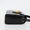 CELINE Horse Carriage Hand Bag Leather Black Gold Auth 179139-4