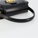 CELINE Horse Carriage Hand Bag Leather Black Gold Auth 179139-7