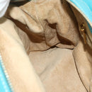 CELINE Hand Bag Leather Turquoise Blue Gold Auth 179140A-19