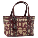 BURBERRY Tote Bag PVC Beige Silver Auth 179142-1