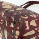 BURBERRY Tote Bag PVC Beige Silver Auth 179142-10
