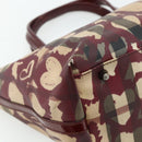 BURBERRY Tote Bag PVC Beige Silver Auth 179142-11
