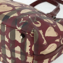 BURBERRY Tote Bag PVC Beige Silver Auth 179142-12