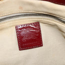 BURBERRY Tote Bag PVC Beige Silver Auth 179142-15