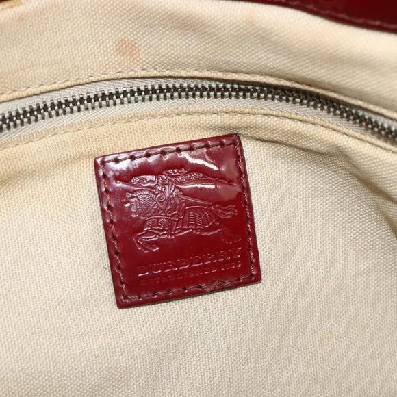 BURBERRY Tote Bag PVC Beige Silver Auth 179142