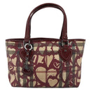 BURBERRY Tote Bag PVC Beige Silver Auth 179142-2