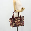 BURBERRY Tote Bag PVC Beige Silver Auth 179142-23