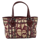 BURBERRY Tote Bag PVC Beige Silver Auth 179142-3