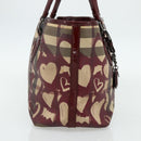 BURBERRY Tote Bag PVC Beige Silver Auth 179142-4