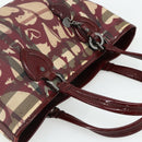 BURBERRY Tote Bag PVC Beige Silver Auth 179142-6