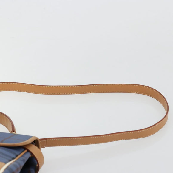 Burberrys Hand Bag PVC 2way Blue Gold Auth 179143