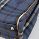 Burberrys Hand Bag PVC 2way Blue Gold Auth 179143-16