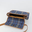 Burberrys Hand Bag PVC 2way Blue Gold Auth 179143-19
