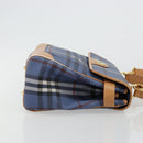 Burberrys Hand Bag PVC 2way Blue Gold Auth 179143-3