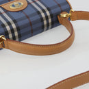 Burberrys Hand Bag PVC 2way Blue Gold Auth 179143-7