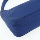 PRADA Hand Pouch Nylon Blue Silver Auth 179144A-11