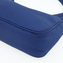 PRADA Hand Pouch Nylon Blue Silver Auth 179144A-12