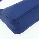 PRADA Hand Pouch Nylon Blue Silver Auth 179144A-13