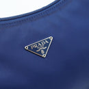 PRADA Hand Pouch Nylon Blue Silver Auth 179144A-14
