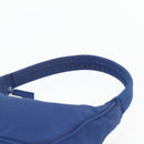 PRADA Hand Pouch Nylon Blue Silver Auth 179144A-8