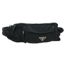PRADA Body Bag Nylon Black Silver Auth 179145A-1