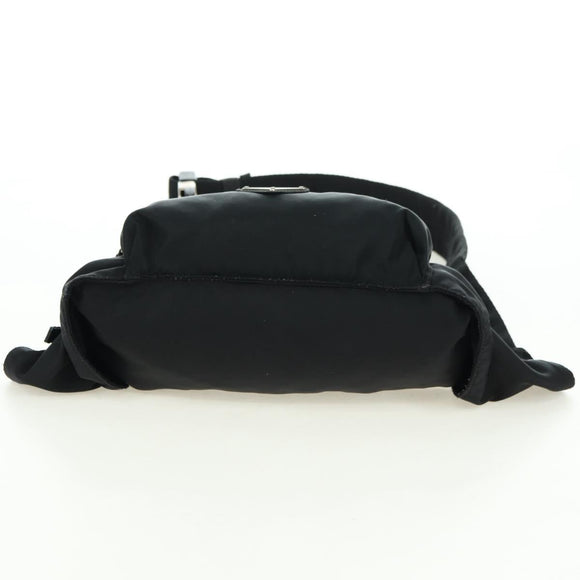 PRADA Body Bag Nylon Black Silver Auth 179145A