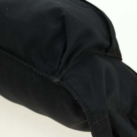 PRADA Body Bag Nylon Black Silver Auth 179145A