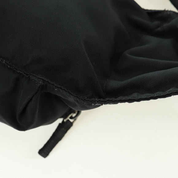 PRADA Body Bag Nylon Black Silver Auth 179145A
