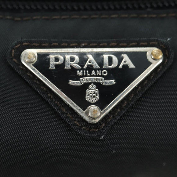 PRADA Body Bag Nylon Black Silver Auth 179145A