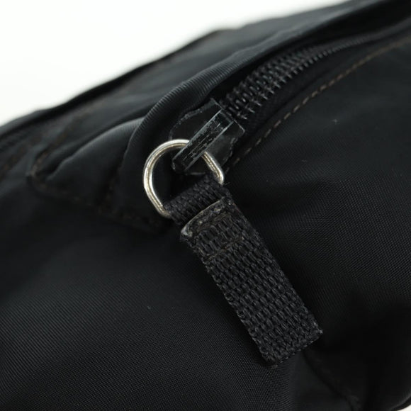 PRADA Body Bag Nylon Black Silver Auth 179145A