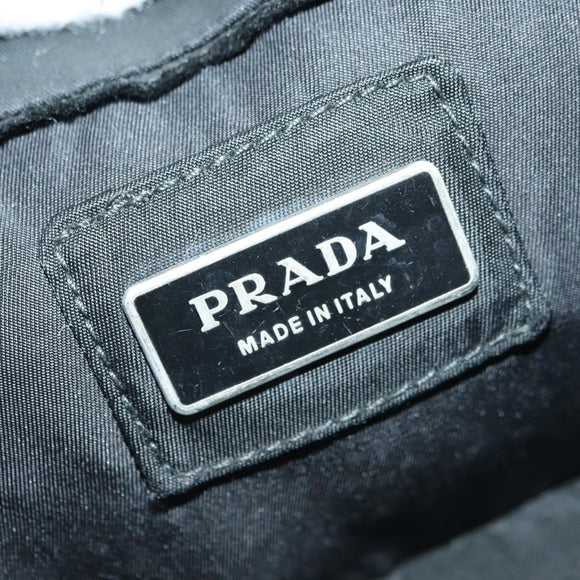 PRADA Body Bag Nylon Black Silver Auth 179145A