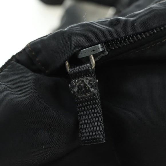 PRADA Body Bag Nylon Black Silver Auth 179145A