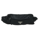 PRADA Body Bag Nylon Black Silver Auth 179145A-2