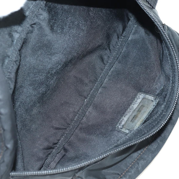 PRADA Body Bag Nylon Black Silver Auth 179145A