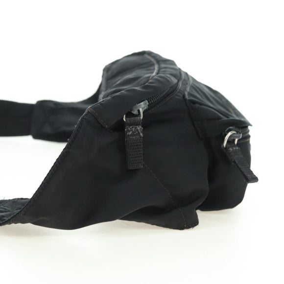 PRADA Body Bag Nylon Black Silver Auth 179145A