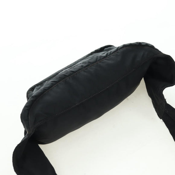 PRADA Body Bag Nylon Black Silver Auth 179145A