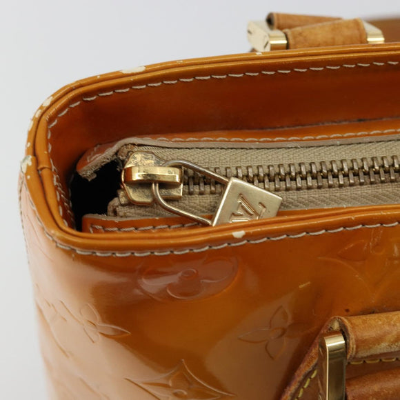 LOUIS VUITTON Monogram Vernis Houston Hand Bag Beige M91004 LV Auth 179150