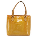 LOUIS VUITTON Monogram Vernis Houston Hand Bag Beige M91004 LV Auth 179150-13