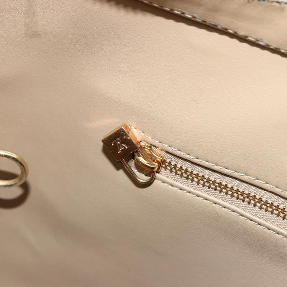 LOUIS VUITTON Monogram Vernis Houston Hand Bag Beige M91004 LV Auth 179150